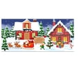 thumbnail image 2 of Fiudx Ofertas flash Artículos en oferta Pancarta para puerta de garaje de nieve, cubierta navideña para puerta de garaje, cubierta para exteriores, grande, Feliz Navidad, muñeco de nieve, Papá Noel,, 2 of 6