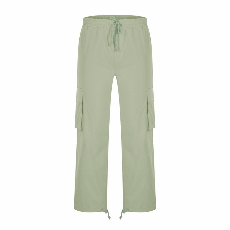 Virmaxy Mens High Waisted Wide Leg Cargo Pants Men Fashion