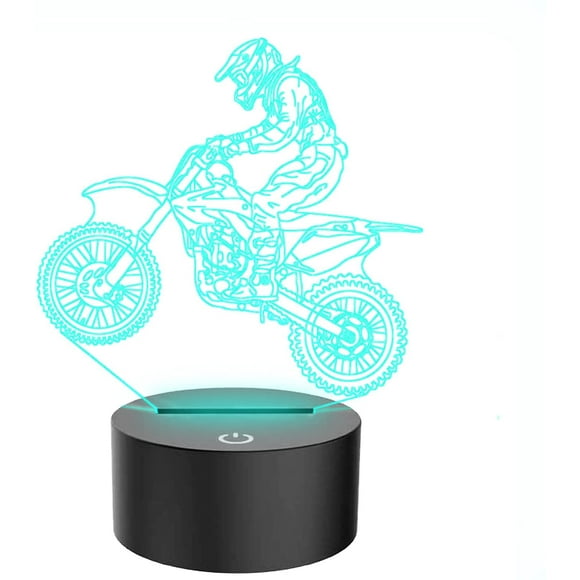 Lampes 3D Illusion Atglus Nouveauté MTB Motocross Vélo Veilleuses USB 7 Couleurs Lampe de Bureau pour les Sports de Plein Air