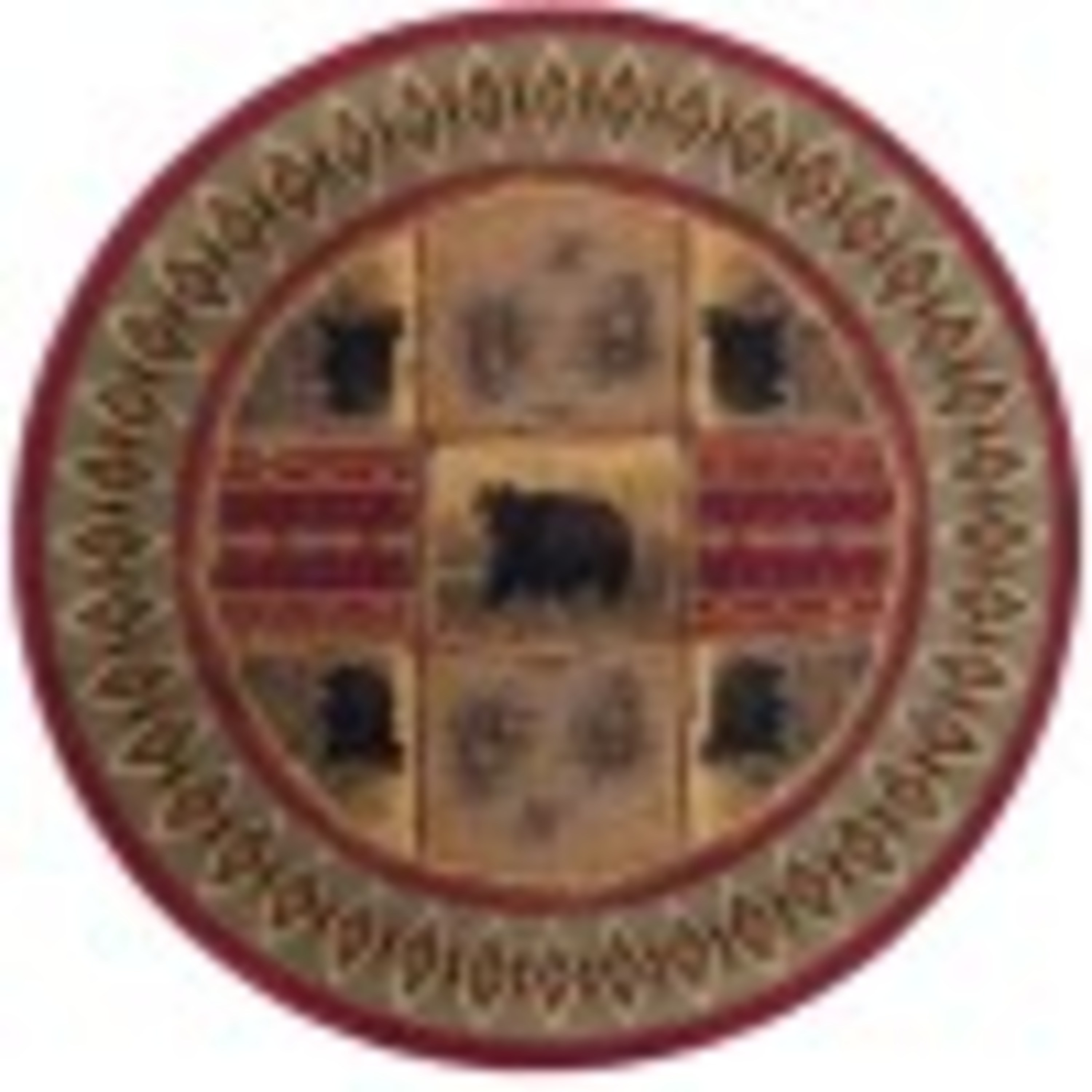 Nature Novelty 5' Round Red and Beige Polypropylene Indoor Area Rug
