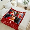 thumbnail image 5 of Custom Christmas Blanket - Personalized Photo & Text Soft Flannel Throw Blanket, Custom Throw Blanket, 50"x60", 3 Photos, Perfect Christmas Gift, 5 of 6