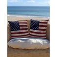 thumbnail image 5 of Outdoor Pillows Waterproof, American Flag Bedding Throw Pillows with Insert for Couch Sofa Bed, Vintage Brick Wall Star Striped Red Blue 18x18 Inch Pillowcases Decorative Patio Pillow Set of 1, 5 of 8