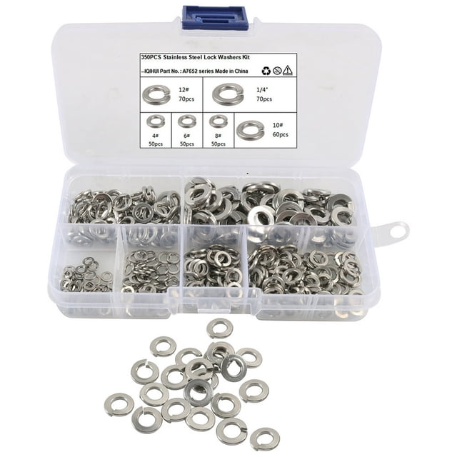 LEEYNEER Rondelles de Laveuse pour Réparation Générale Ensemble de Ressort Joints en Acier Inoxydable 350 Pcs