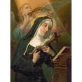 thumbnail image 3 of Anonymous 15x18 Black Modern Framed Museum Art Print Titled - Female Saint Holding Crucifix While Crown of Thorns is Placed on Her Head by an Angel (1914), 3 of 5