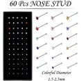 thumbnail image 3 of 3 Boxes 120 Pcs Nose Rings Studs 40 Pcs Nose Rings Hoops, Stainless Steel Nose Piercings Body Jewelry, Ideal Gift with Package, 3 of 7