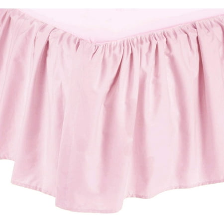 American Baby Company Ultra Soft Microfiber Ruffled Porta/Mini-Crib Skirt, Blush Pink, for Girls