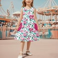 thumbnail image 2 of Edvintorg Floral Dress for Girls Summer Casual Loose Stretchy A Line Dresses Cute Crewneck Sleeveless Tank Sundresses with Pocket Beach Vacation Clothes 3-14 Years, 2 of 7