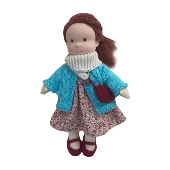 Handcrafted Soft Plush Doll with Knitted Outfit and Accessories Perfect Gift for Kids and Collectors, 12-inch