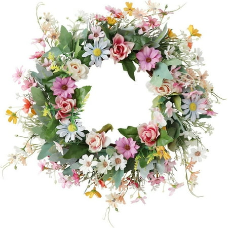 Spring Wreath Artificial Spring Wreaths for Front Door 17.71 Wreath by XSAOP