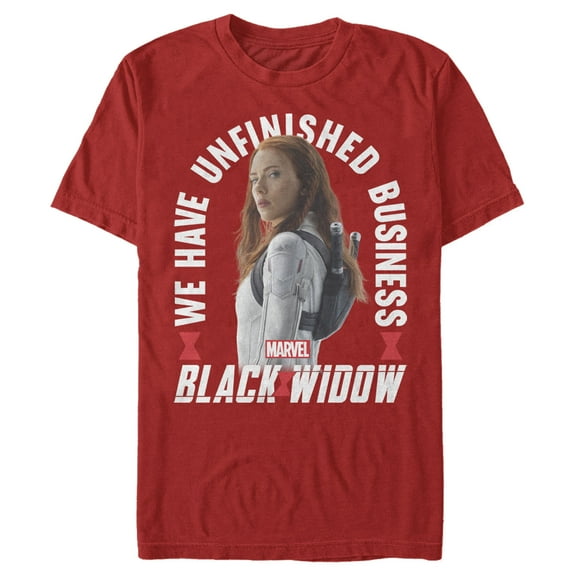 Men's Marvel Black Widow Business Graphic Tee Red Small
