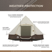 CORE 13' x 12' 6 Person Lighted Bell Camping Tent, 22lbs