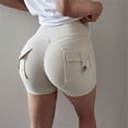thumbnail image 4 of Cargo Shorts Women, Comdrip Booty Shorts for Women Fashion Solid Scrunch Butt Shorts Cargo Workout Biker Gym Bottoms Shorts for Women White M, 4 of 7