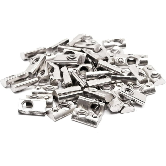 PinesC 50 Pcs Écrou M6 T, 2020 2040 2080 Série Demi-Rond Rouleau à Ressort Écrous T Rouleau à Ressort T Écrou T Fente pour Profil en Aluminium Européen Accessoires M6