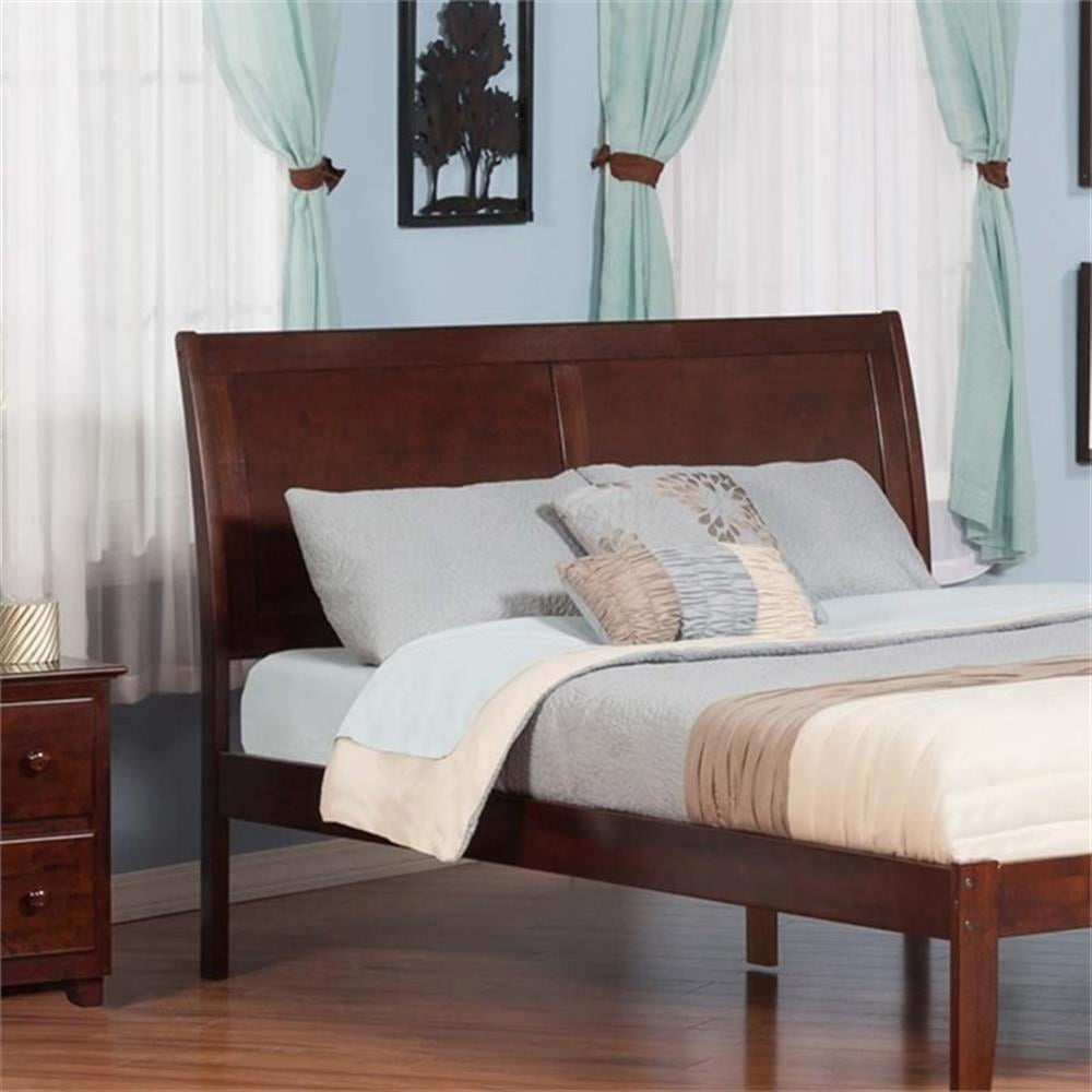 Leo & Lacey Contemporary Queen Sleigh Wood Headboard in Walnut