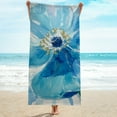 thumbnail image 3 of ZFLMY Blue Flower Large Oversized Beach Towel for Bathroom, Beach, Yoga, Camping, Hiking 55.1x27.6in, 3 of 7