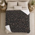 thumbnail image 4 of Dark Leopard Print Autumn, Festive Halloween Scene, Warm Flannel Blanket for Cabin and Lodge with Detailed Artwork, Wildlife Lovers Halloween Gift, Festive Home Decor, 4 of 7
