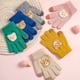 thumbnail image 4 of Guantes para niños, otoño e invierno, para niños y niñas, con dibujos de osos, resistentes al frío, cálidos, de punto de lana de cinco dedos para bebés, 4 of 6