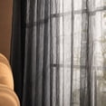 thumbnail image 5 of OVZME Black Ombre Print Crushed Sheer Curtains 84 Inch 2 Panels, Light Filtering Window Drapes for Living Room Bedroom, Rod Pocket, Each 42Wx84L Inch, 5 of 5