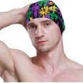 thumbnail image 3 of FYBTO Swimming Cap Colorful Fleur De Lis Mardi Gras Adult FYBTO Polyester, 3 of 4
