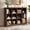 Walnut, variant on iSunirm 12 Cube Storage Organizer with Charging Station, 4-Tier Farmhouse Wooden Cube Bookcase for Living Room, Entryway, Black