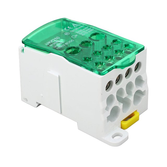 Terminal Block Junction Box,Splicing Din Rail Single Pole Power Distribution Box 690V 250A for Kitchen Bathroom Lighting Device