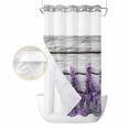 thumbnail image 2 of Spring Lavender No Hook Shower Curtain Waterproof,Bathroom Curtains with Snap in Liners and See Through Top Window,Botanical Purple Floral Vintage Wood Grain Hotel Bathtub Curtains Shower 36"Wx78"L, 2 of 8