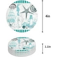 thumbnail image 1 of FMSHPON Elements Seahorse Starfish Conch Aqua Green Set of 8 Round Coaster for Drinks, Absorbent Ceramic Stone Coasters Cup Mat with Cork Base for Home Kitchen Room Coffee Table Bar Decor, 1 of 6