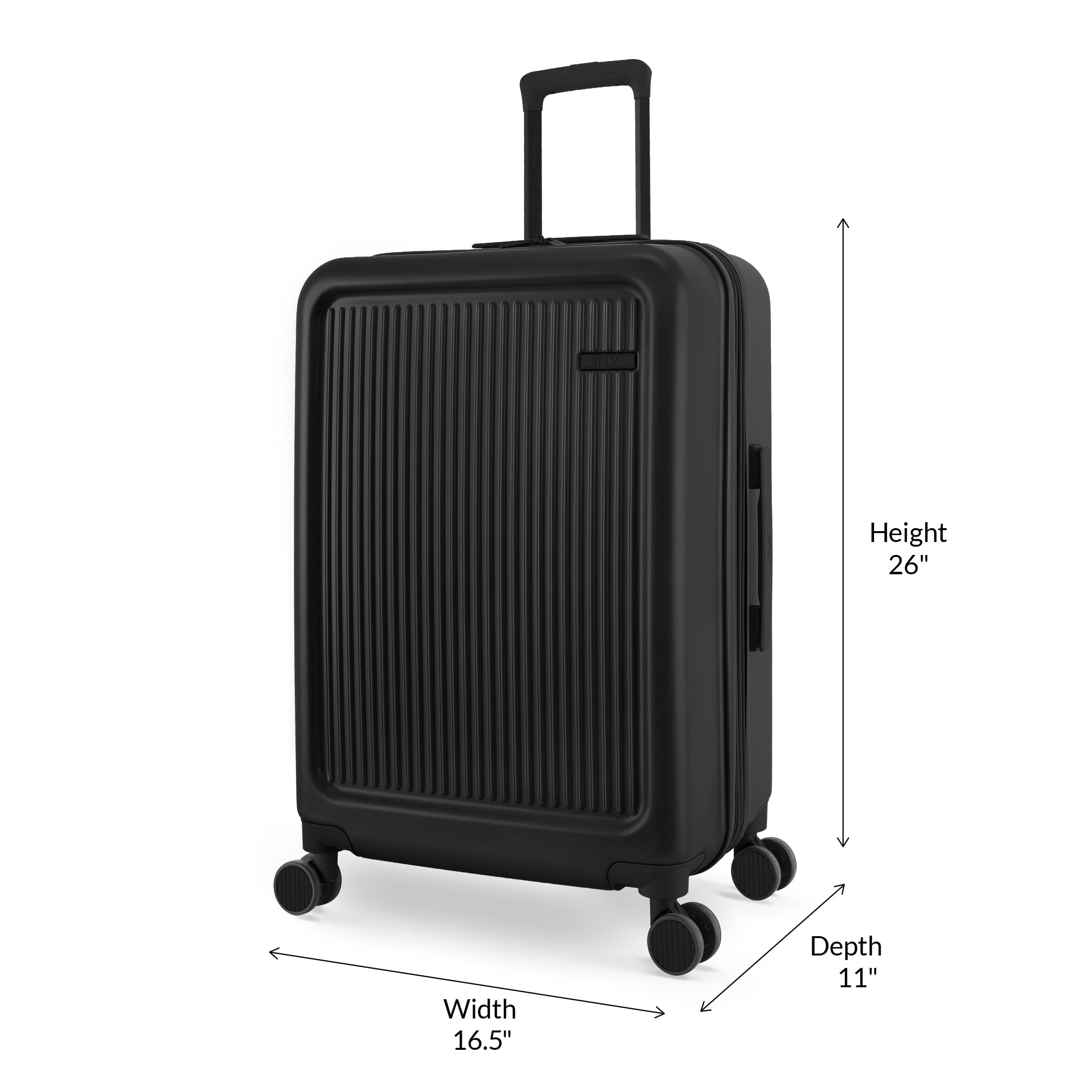 iFLY Hardside Roam 24" Medium Checked Luggage, Black