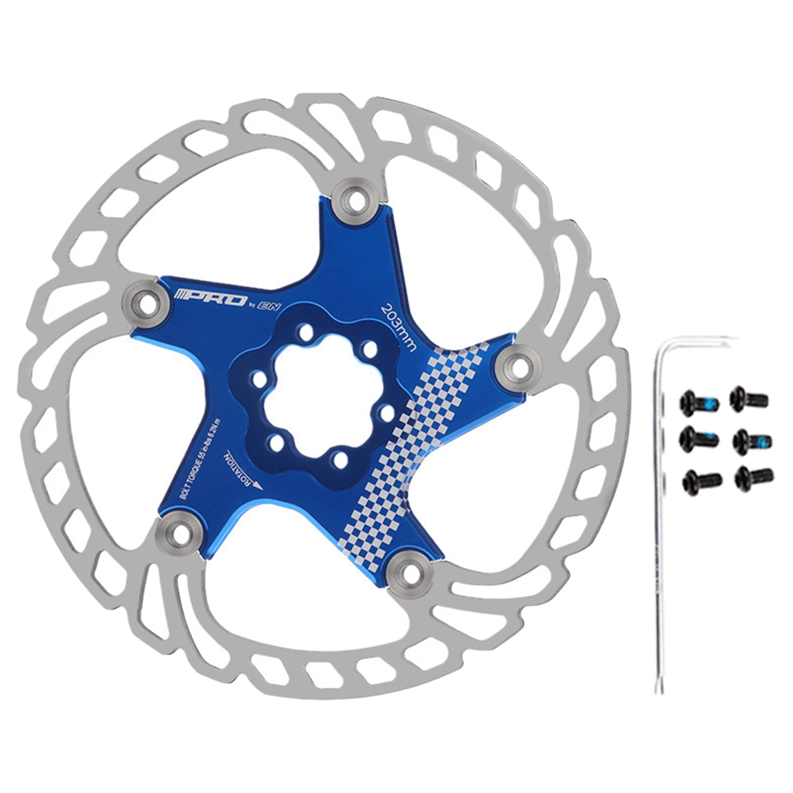 2x 203mm Rotors MTB Bicycle Bike Mechanical Disc Brake 12pcs Bolts Rotor Steel 