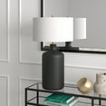 thumbnail image 3 of Evelyn&Zoe Sloane 29" Transitional Ceramic Table Lamp with White Drum Fabric Shade, 3 of 6