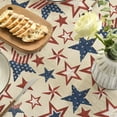 thumbnail image 4 of 4th of July Round Tablecloth 60×60 Inch Round, Patriotic Memorial Day Blue Red Star Independence Day Washable Table Cover for Party Picnic Dinner Decor, 4 of 6