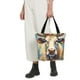 thumbnail image 5 of Fotbe Oil Painting Flower Cow Bolsa de Playa con Estampado, Bolsa de Hombro, Bolsa de Mano Espaciosa, Bolsa de Viaje Ligera, Bolsa de Compras Versátil, 5 of 6