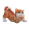 thumbnail image 2 of Estatua de gato para jardín, escultura de Animal, mariposa, luz Solar, estatuas para exteriores, figura de gatito para paisaje, decoración de Patio Naranja, 2 of 8