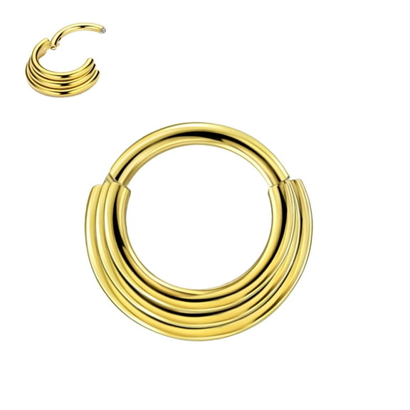 16g Septum Jewelry 16 gauge Septum Rings for Women Gold Plated Surgical Steel Septum Hoop 8mm Stacked Daith Piercing Jewelry