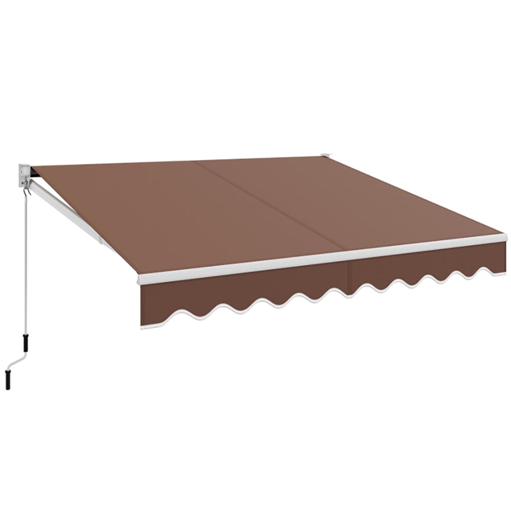 Aimee Lii 10 x 8.2 Feet Retractable Awning with Easy Opening Manual Crank Handle, Retractable Outdoor Patio Awnings, Brown Aimee Lii 10 x 8.2 Feet Retractable Awning with Easy Opening Manual Crank Handle, Retractable Outdoor Patio Awnings, Brown