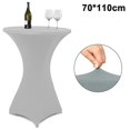 thumbnail image 1 of Cubierta de mesa redonda de spandex para cóctel, elástica, ajustada en cuatro direcciones, perfecta para fiestas al aire libre, DJ, ferias, banquetes y bodas, 1 of 5
