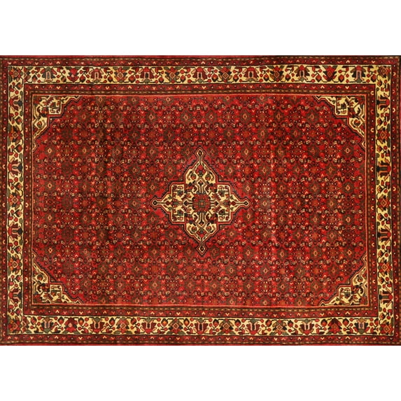 Ahgly Company Indoor Rectangle Traditional Mahogany Brown Persian Area Rugs, 5' x 8'