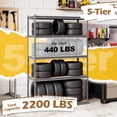 thumbnail image 4 of Gymax 5-Tier Garage Shelving Unit 2200 LBS Heavy Duty Metal Storage Shelves for Pantry Gray, 4 of 8