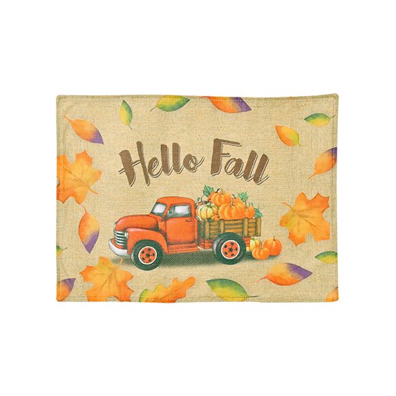 Mchoice Fall Decorations Pumpkin Maple Leaf Soft Durable Wrinkle-Resistant Placemat Thanksgiving Scene Decorations for Family Daily use, Holidays, Receptions, Parties