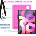 thumbnail image 3 of Allytechgroup Kids Case for iPad Pro 11 Inch 2022/2021/2020/2018/ iPad Air 4/5th 2020/2022 10.9" Tablet, Heavy Duty Shockproof Rugged Case with Shoulder Strap Kickstand Hand Strap, Rose, 3 of 9