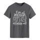 thumbnail image 1 of Camiseta gris de gran tamaño con estampado divertido, mangas cortas para mujer - Talla L Summer Fun, 1 of 4