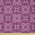 thumbnail image 2 of Ambesonne Antique Oriental Fabric by the Yard Microfiber, Boho Squares Art, 3 Yards, Dark Magenta Pale Fuchsia, 2 of 2