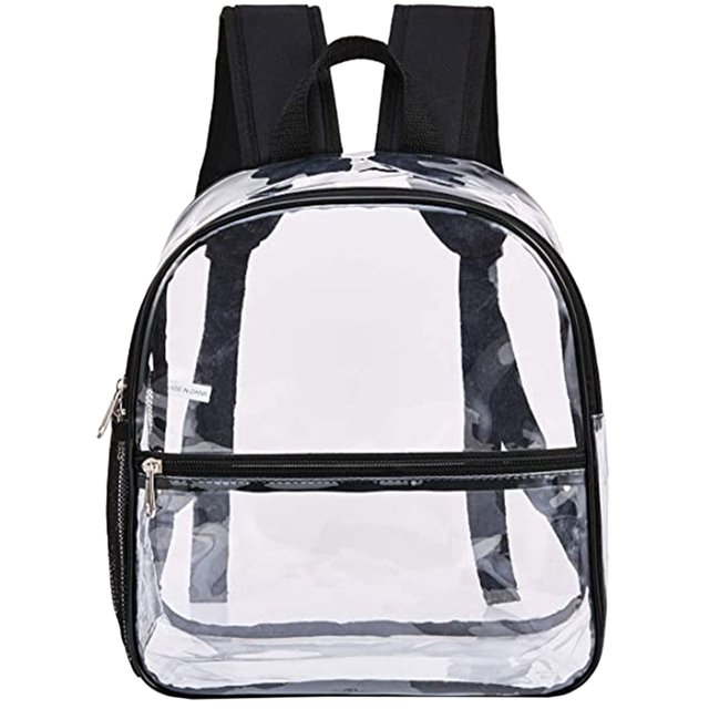 Petit Sac à Dos Transparent Rangement Extérieur Sac à Dos PVC Imperméable Accessoire de Stade