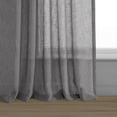 thumbnail image 6 of Gravel Grey Solid Faux Linen Sheer Curtain (1 Panel), Gravel Grey, 50W X 96L, 6 of 8