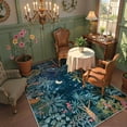thumbnail image 3 of Midnight jungle green rug, washable rug 160x230 cm for bedroom beautiful soft large office area rug plant stain resistant non-slip dining room rug for under desk living room midnight jungle, 3 of 5