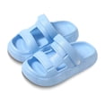 thumbnail image 3 of Toddler Kids Closed Toe Slide Sandals, Antiskid EVA Summer Slippers for Boys Girls Indoor Outdoor Beach Shoes Light Blue 9-10 Years, 3 of 9