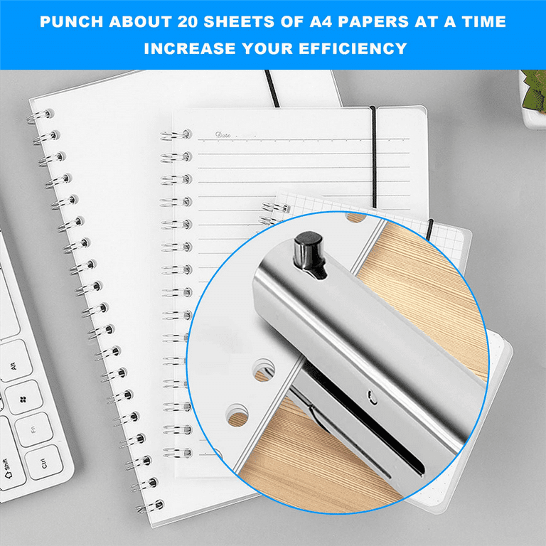 6mm Handheld 1-Hole Paper Punch, 1/4 Hole Size, 8 Sheets Capacity