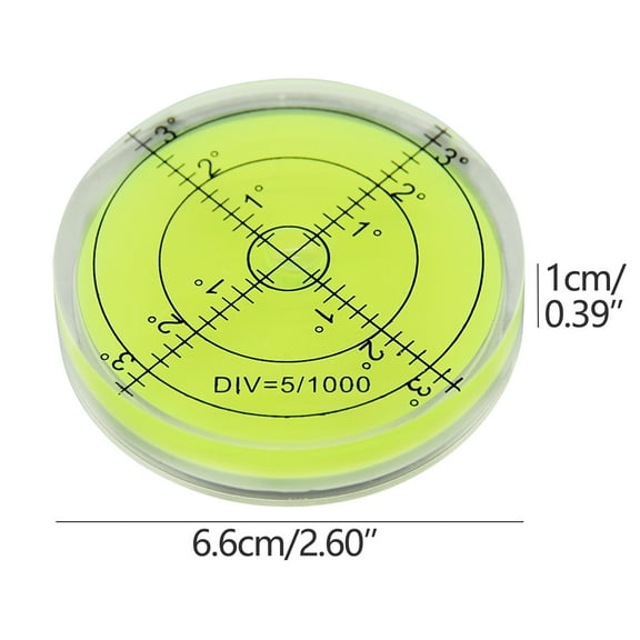 Blasgw Vientiane Level Bubble Portable Circular Level Small Balance Ruler High-precision Level Universal Level Bubble Scale Horizontal Bubble Plane Measurement 15ml Yellow