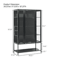 thumbnail image 2 of Montary 67.25" Iron & Steel Curio Cabinet with 3-Sided Glass & LED Lighting, Display for Collectibles/Figures/Trophies - Black, 2 of 12