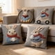 thumbnail image 4 of CaiYueKe 4 Pcs Easter Pillow Covers Set of 4, Decorative Throw Pillowcases for Couch Sofa Living Room, Spring Holiday Home Decor Accent Cushion Covers, Farmhouse Floral Bunny Rabbit and Egg Design, 4 of 6
